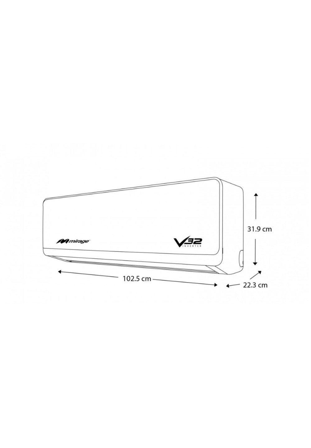 AIRE ACONDICIONADO MIRAGE MINI SPLIT 2 TON SOLO FRÍO 220V INVERTER V32 2024 - Solo Enfriamiento, 220V, Gas R410a, Tecnología Inverter