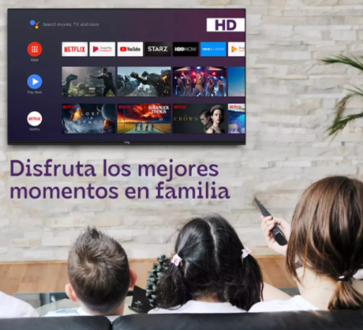 Pantalla Smart TV 32" Android TV DLED HD, Bluetooth y Dolby Audio
