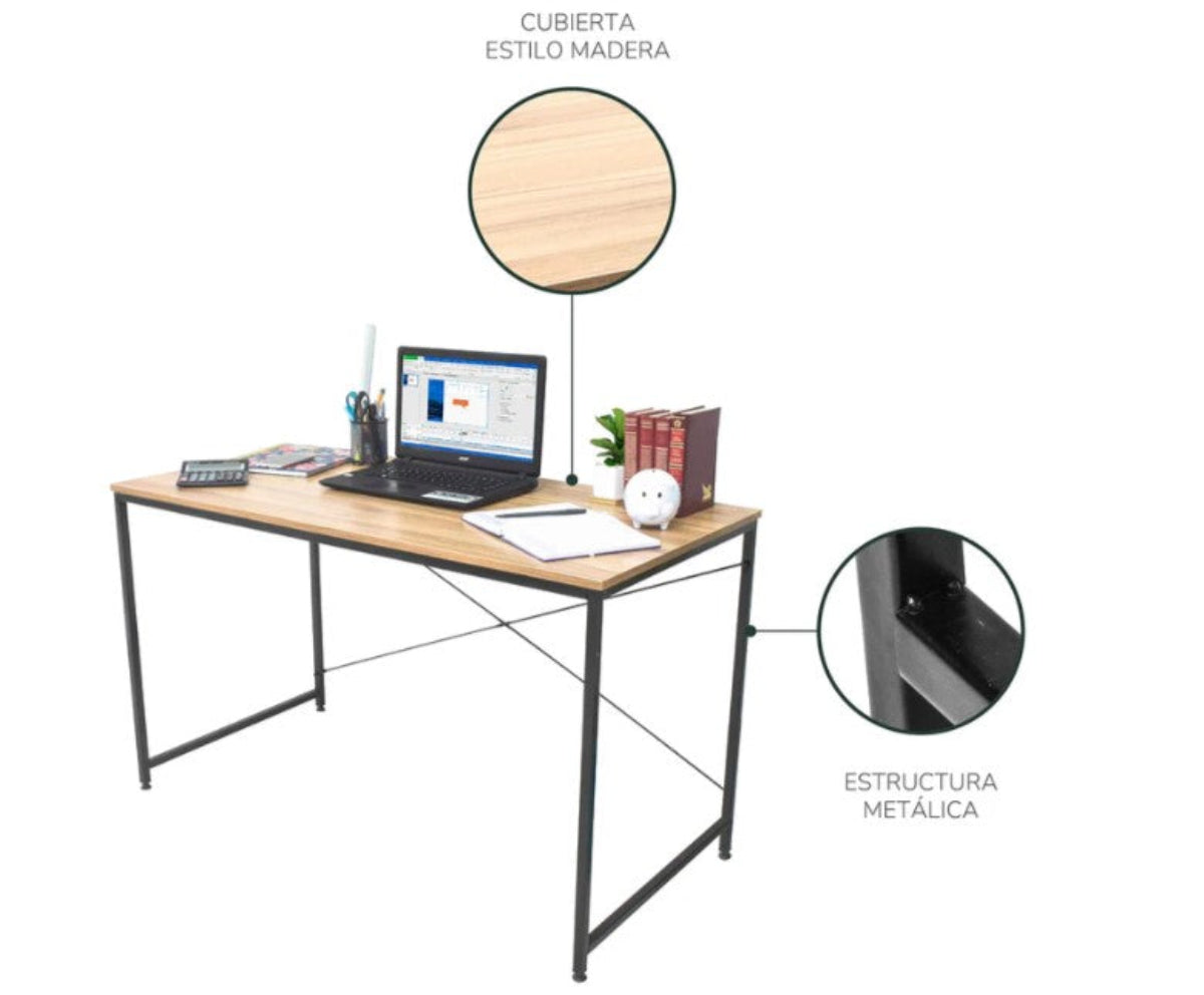Escritorio Diseño Industrial Café y Negro