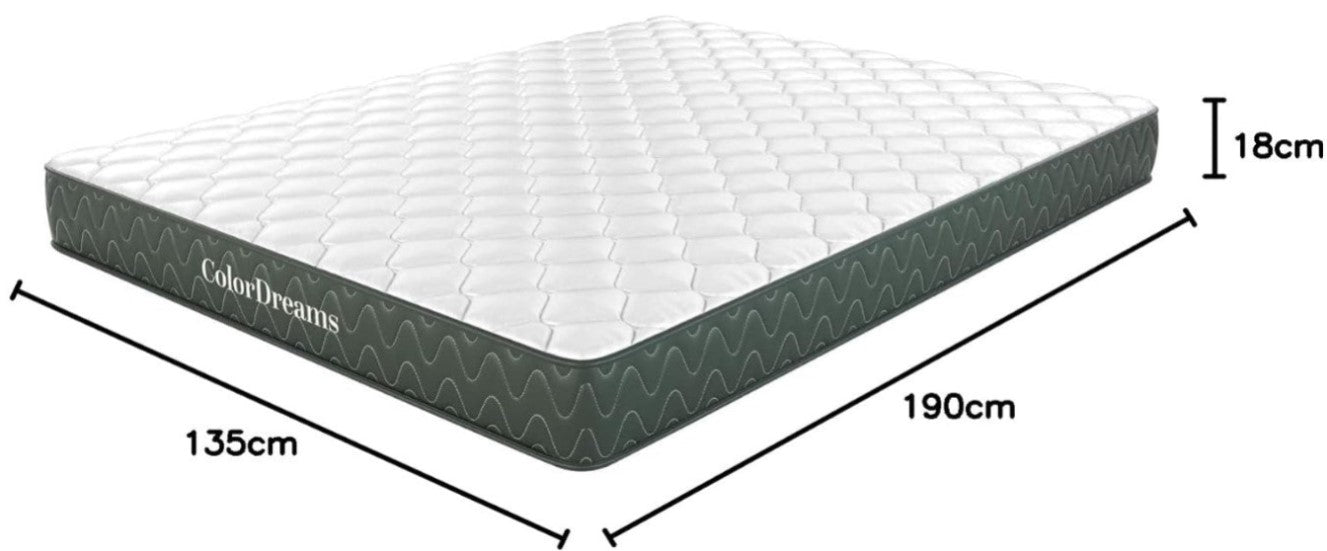 Set Colchon Matrimonial Essential Memory Foam Colordreams + Almohada Ortopédica Cervical Super Visco Blanca