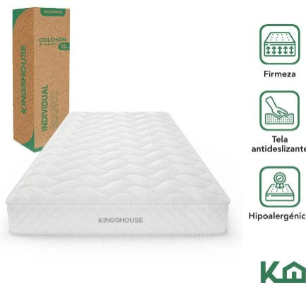 Combo 2 Colchones Individuales KingsHouse de alta densidad hipoalergénico antiacaros