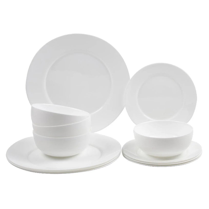 Vajilla 12 Piezas de Opal Blanca para 4 Personas KingsHouse