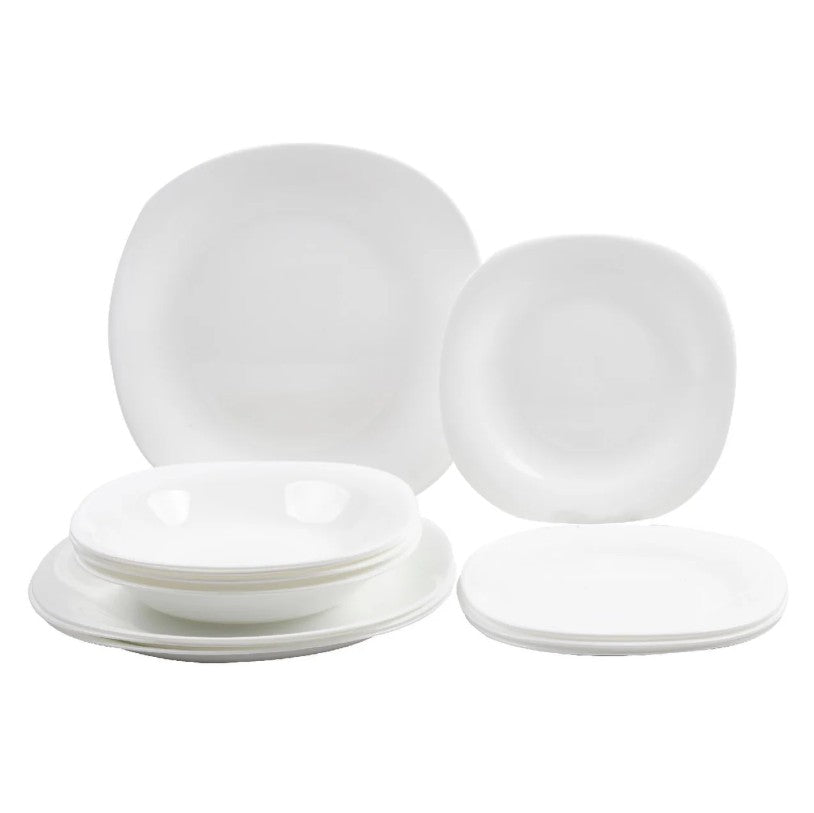 Vajilla 12 Piezas de Opal Cuadrada para 4 Personas KingsHouse