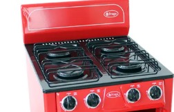 ESTUFA 4 QUEMADORES NEGRO/ROJO FRAGA P225