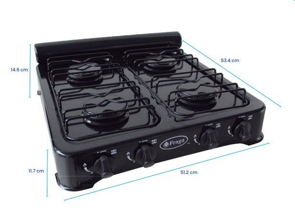 PARRILLA DE MESA 4 QUEMADORES FRAGA P706 NEG