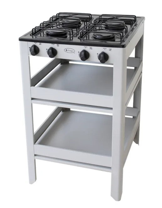 PARRILLA ANAQUEL ESTUFA 4 QUEMADORES FRAGA NEGRO/GRIS P910