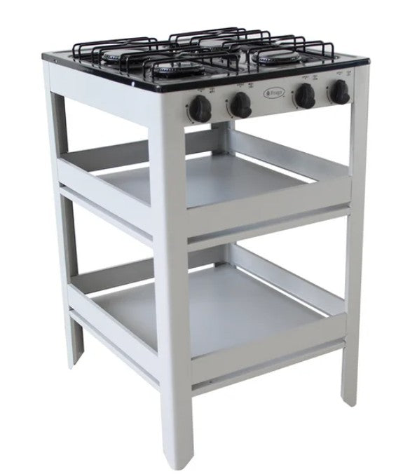 PARRILLA ANAQUEL ESTUFA 4 QUEMADORES FRAGA NEGRO/GRIS P910