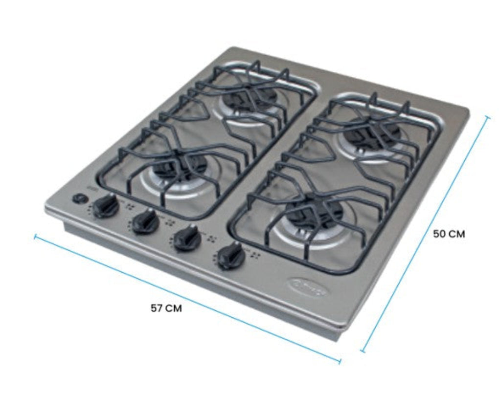 PARRILLA INOXIDABLE EMPOTRABLE 4 QUEMADORES FRAGA PD180 INX