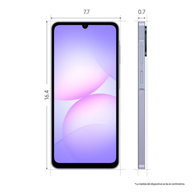 Teléfono Celular SAMSUNG Galaxy A07 6.7¨, 64 GB, 4GB RAM, Violeta