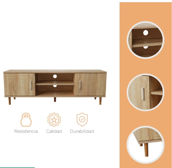 Mueble de TV Minimalista Estilo Madera Roble