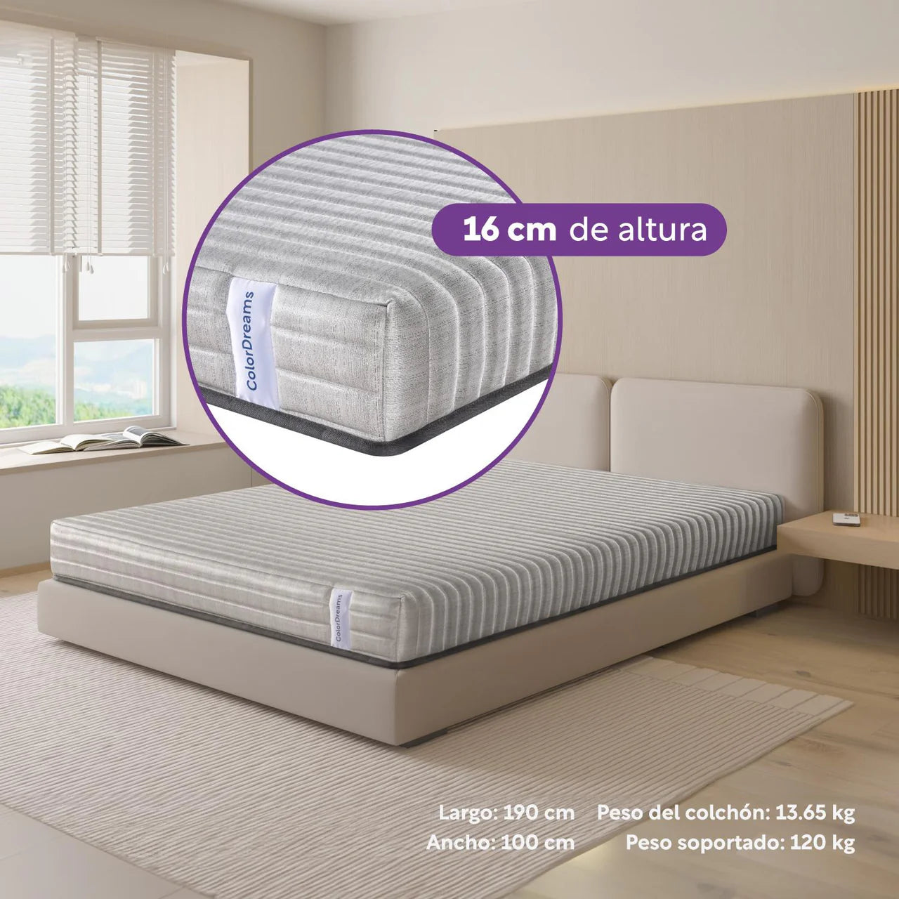 Colchon Individual ColorDreams resortes 16cm