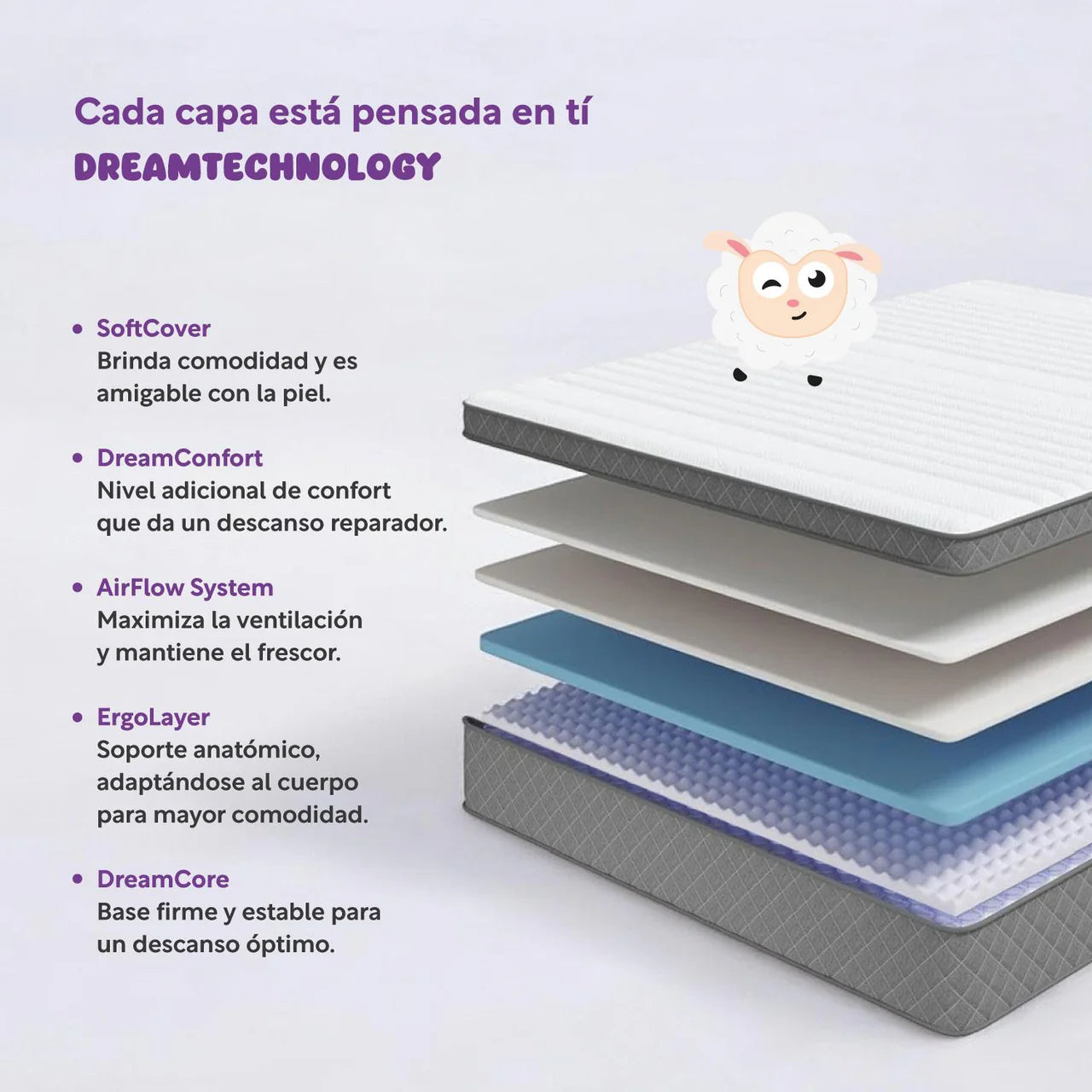 Colchon Individual ColorDreams resortes 16cm