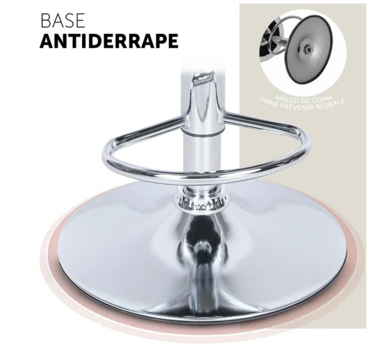 Set de 4 Sillas Altas para Cocina Asiento Ergonómico, Respaldo Medio y Base Metálica Negro/Cromado