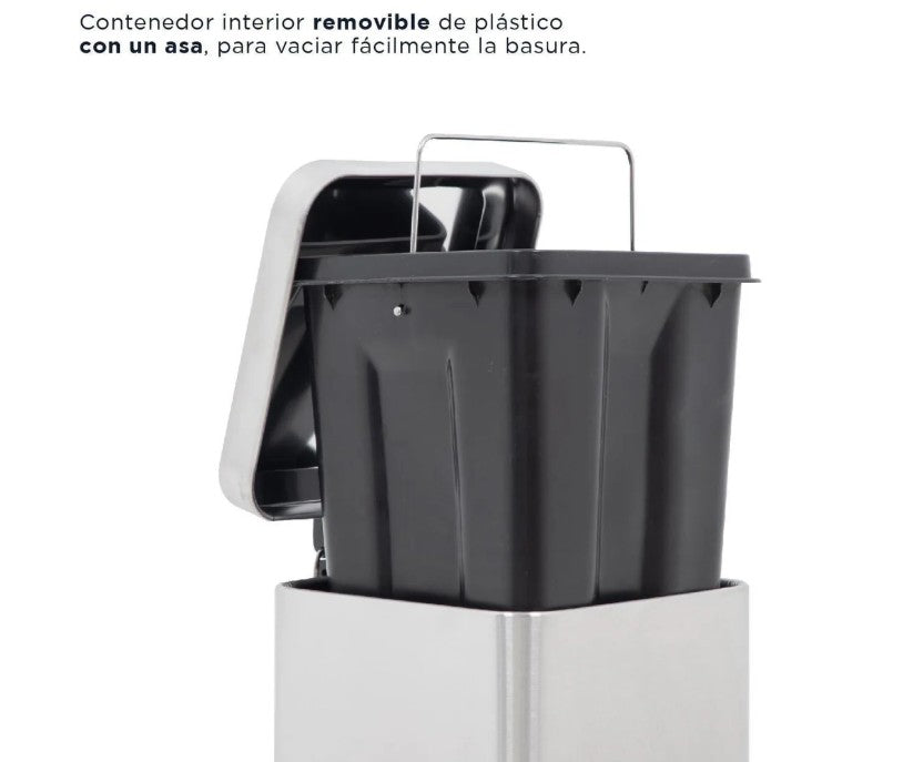 Bote de Basura Metálico Acero Inoxidable con Pedal 6L