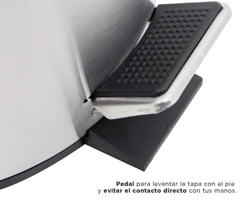 Bote de Basura Acero Inoxidable con Pedal Cocina 7L