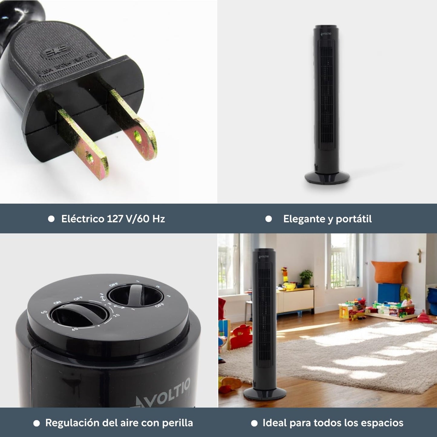 Ventilador de Torre de 29 Pulgadas y 3 Velocidades