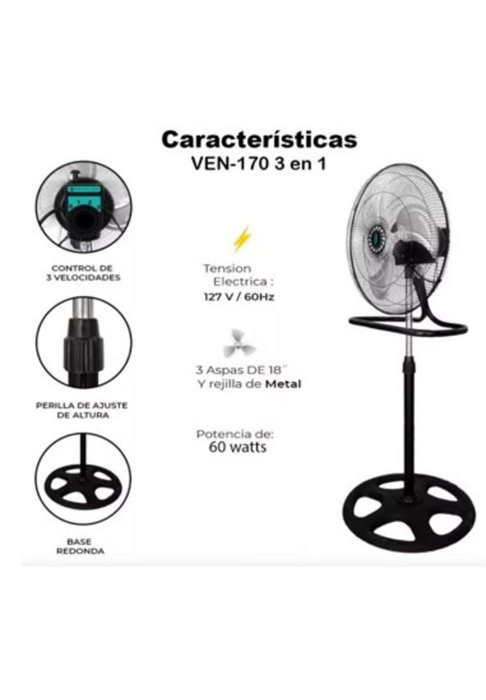 Pack de 2 Ventiladores De Pedestal NOVOLINE 18 Pulgadas 3 En 1