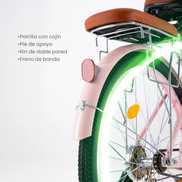 Bicicleta Urbana VINTA R26 Rosa con Canastilla