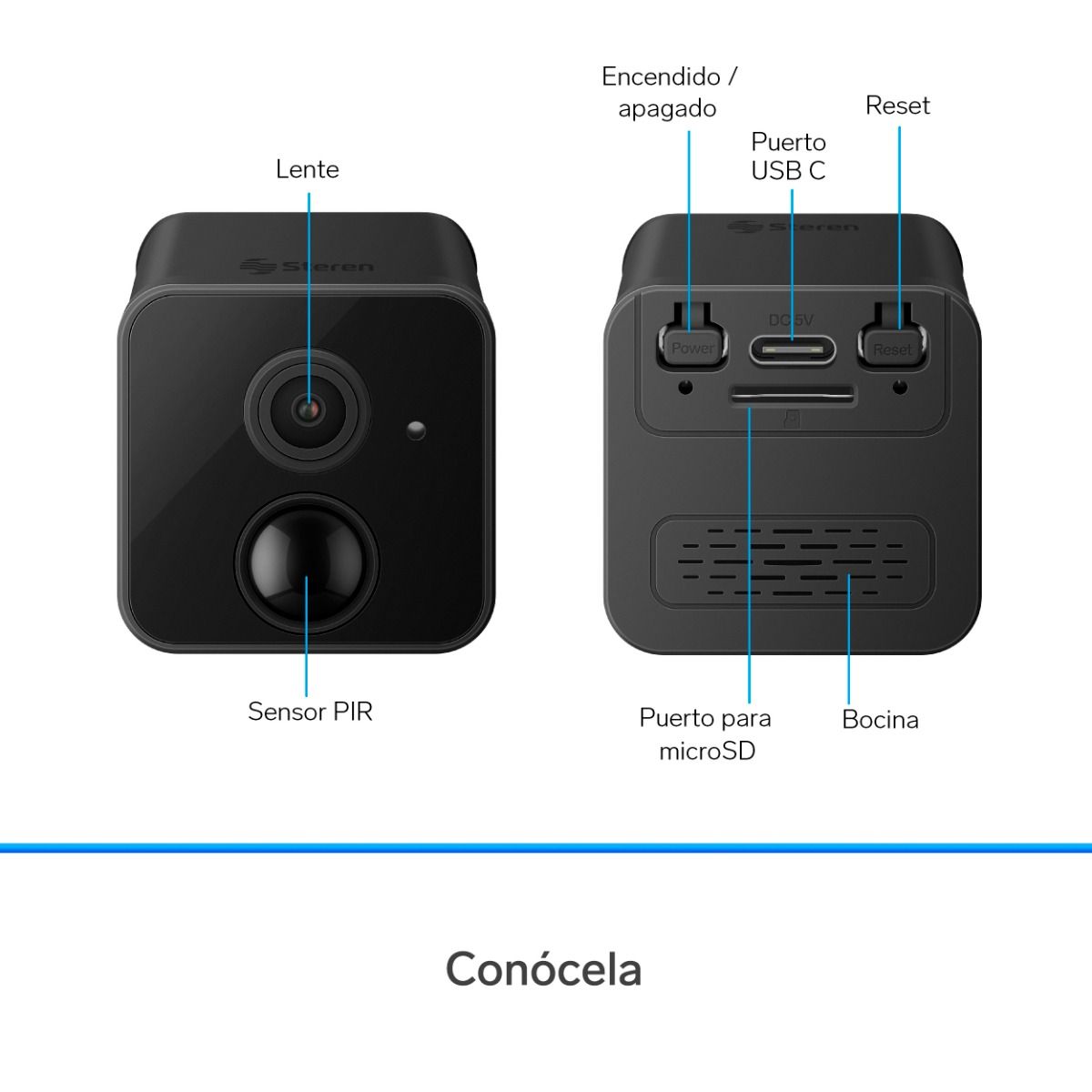 Cámara de Seguridad Steren Torreta IR 2K Alámbrica Día/Noche