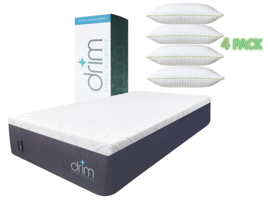 Combo D4RWIN evolution Matrimonial + Almohada Super Visco Regular 4 Piezas