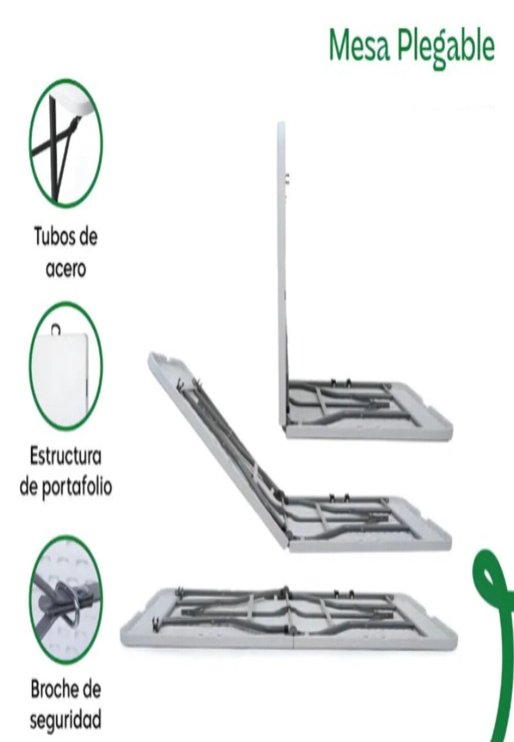 Combo Mesas plegables tipo portafolio blanco paquete de 2