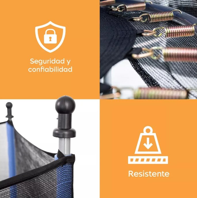 Trampolin Tumbling Infantil Azul Con Red De Seguridad