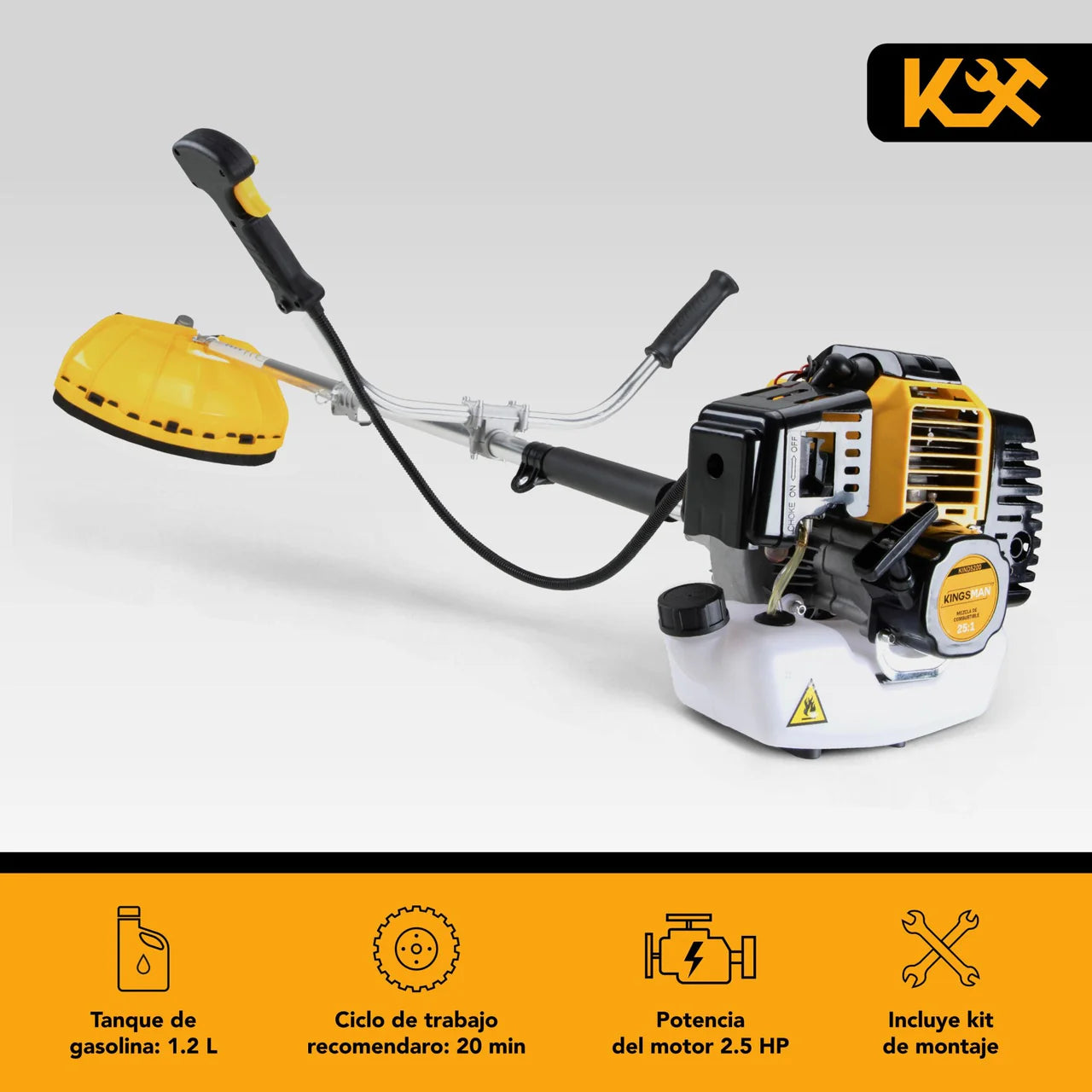 Desbrozadora 52 cc 2 Tiempos 2.5 HP | Incluye Carrete con Hilo Amarillo
