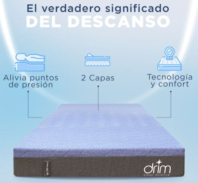 Combo Colchón Matrimonial Memory Foam en Caja Ergonómico con Tecnologia de Descanso + Ventilador De Pedestal MYSTORM de 18 Pulgadas