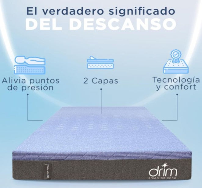 Combo 2 Colchónes King Size Memory Foam en Caja Ergonómico con Tecnologia de Descanso