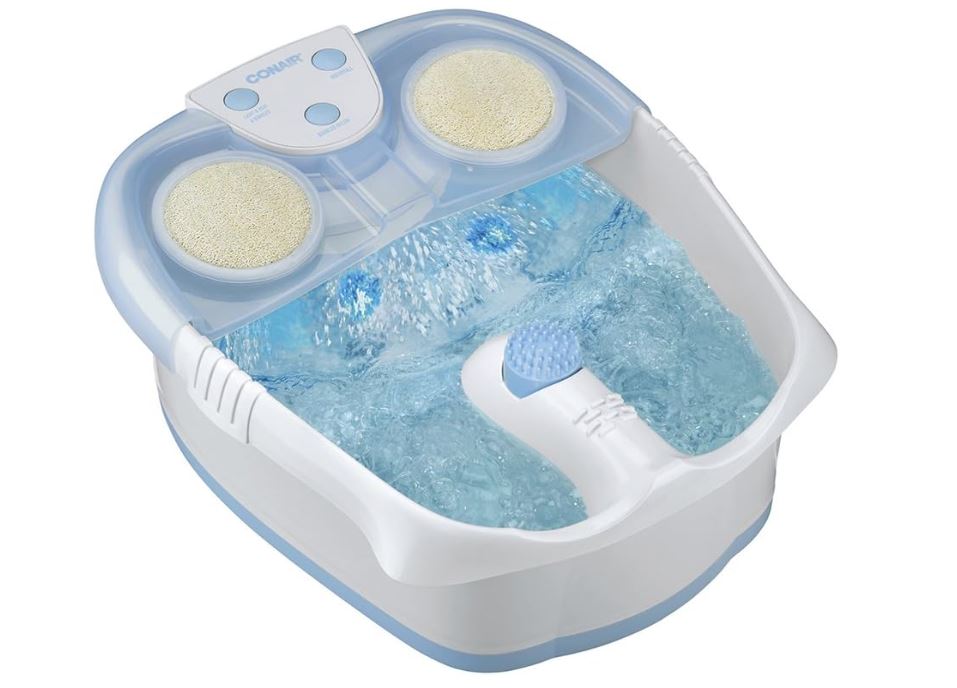 Spa Hidromasaje de Lujo con Burbujas, Luz, Cascada y Filtro CONAIR Azul-Blanco MK