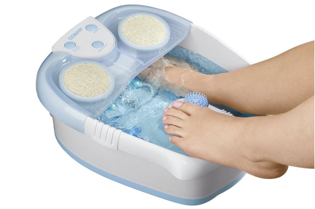 Spa Hidromasaje de Lujo con Burbujas, Luz, Cascada y Filtro CONAIR Azul-Blanco MK