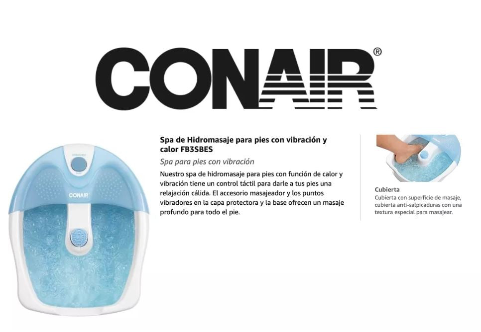 Spa Hidromasaje con Vibración Para Pies CONAIR Azul-Blanco MK