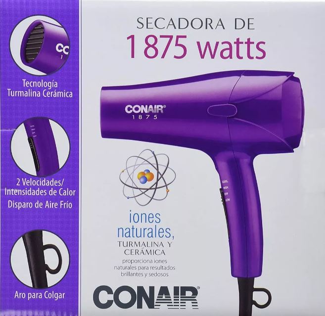 Secadora de Cabello Con Iones Cerámica CONAIR Morada MK