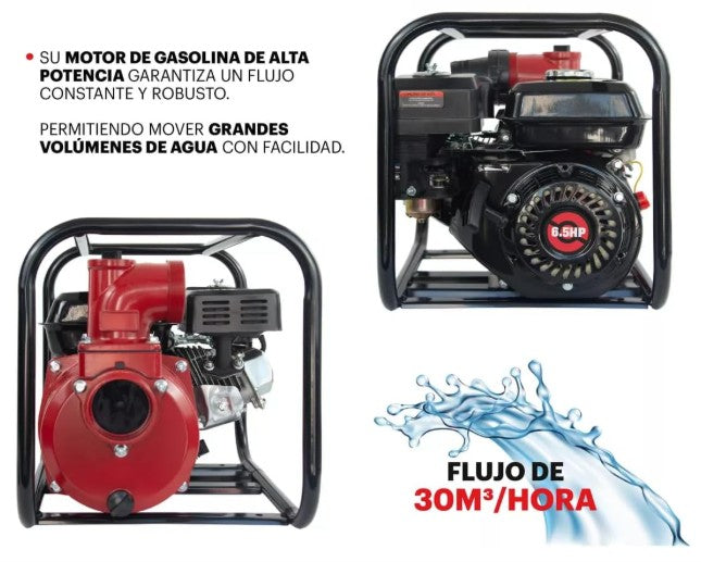 Motobomba a Gasolina 3″x3″ 6.5 HP 3600 RPM FOBAG3