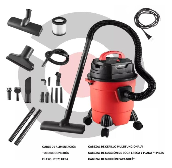 Aspiradora de Seco y Húmedo 15L 1800W
