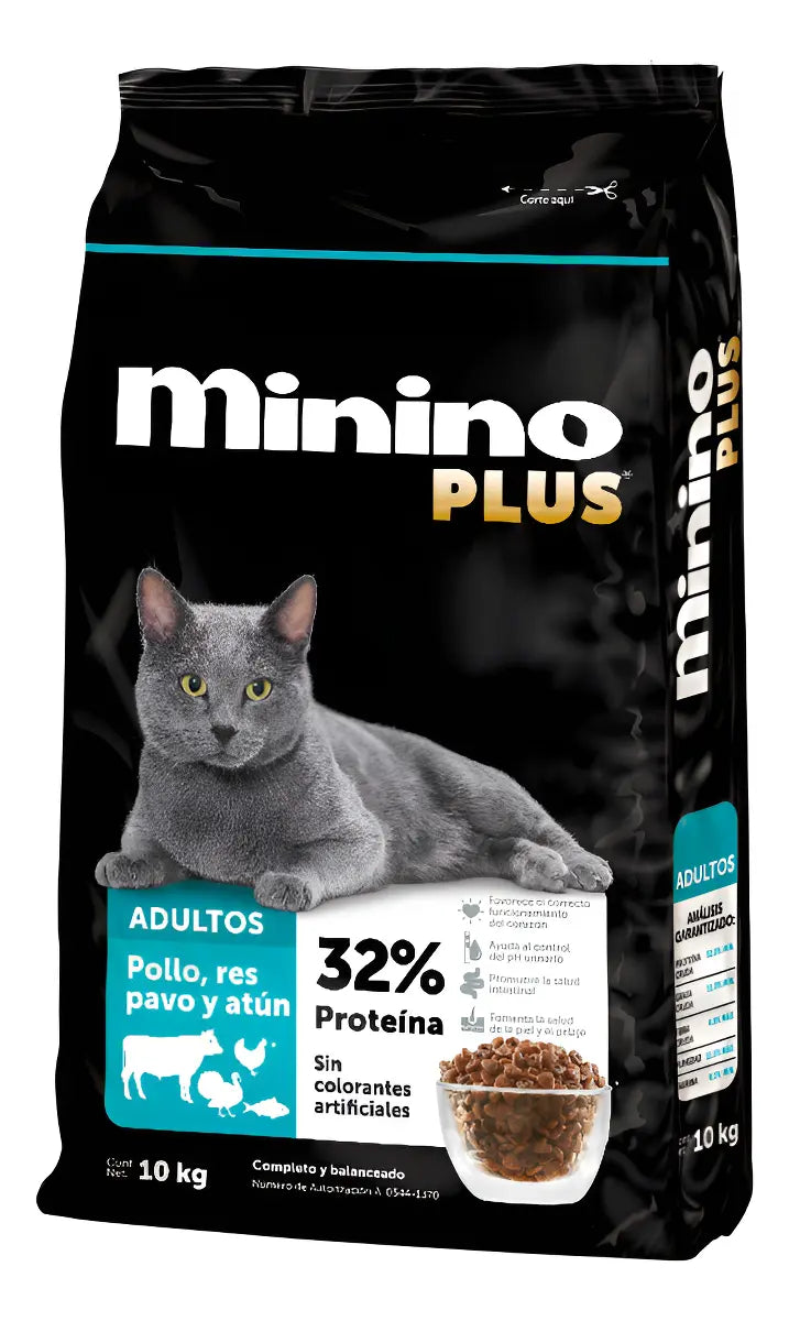 Minino Plus Alimento seco para gato adulto 10kg