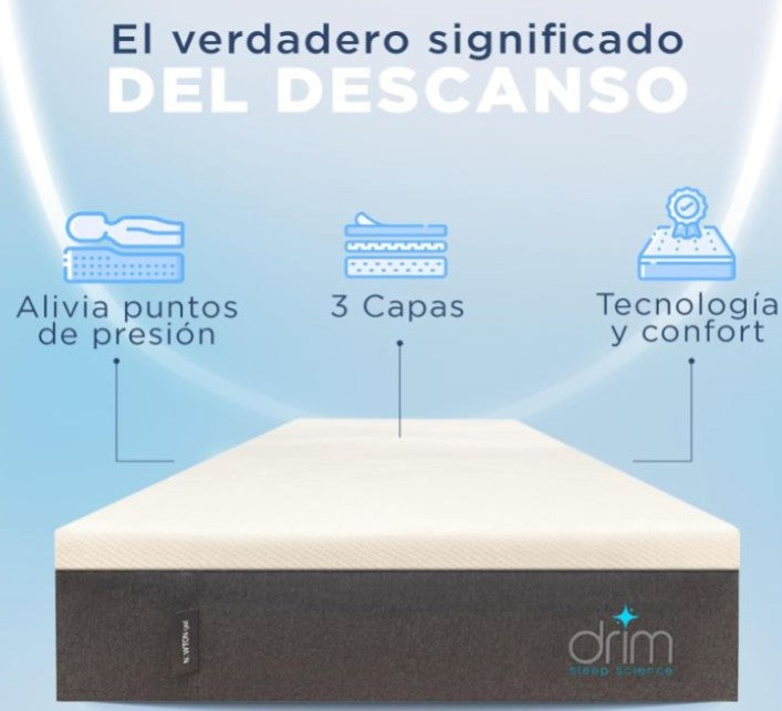 Combo Colchón Matrimonial Memory Foam |GEL| en Caja Ergonómico con Tecnologia de Descanso MK + Ventilador De Pedestal MYSTORM de 18 Pulgadas