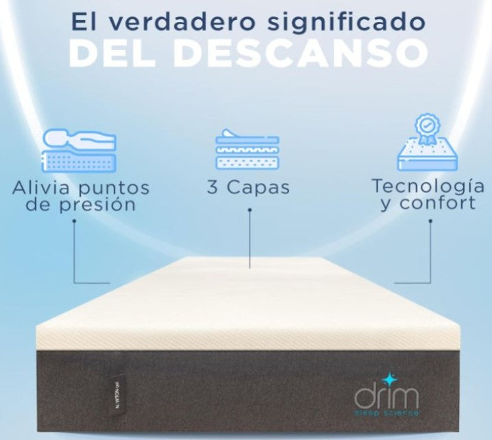 Combo 2 Colchónes Matrimoniales Memory Foam |GEL| en Caja Ergonómico con Tecnologia de Descanso