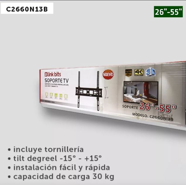 Soporte de TV Fijo Para Pantallas de 26 a 55 Pulgadas MK