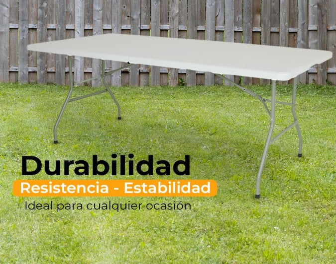 Mesa Plegable De Plástico Portátil De Jardín Tipo Portafolio