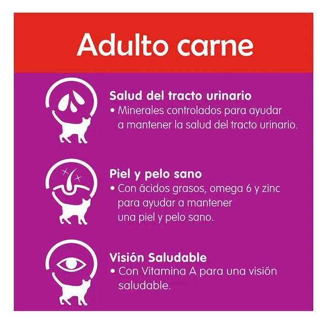 Whiskas Croquetas para Gato 9 kg, Carne, Sabor Original