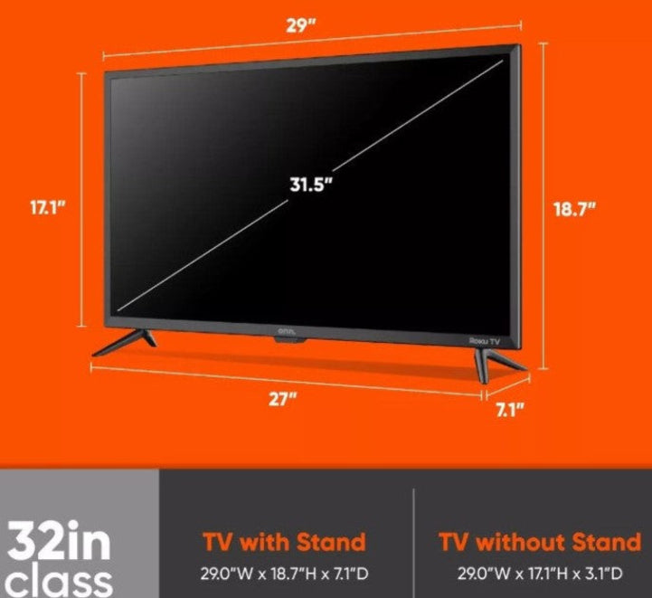 Pantalla Smart TV de 32" 720P HD Roku TV ONN + Soporte Con Brazo Articulado Para Pantallas De 14 A 55