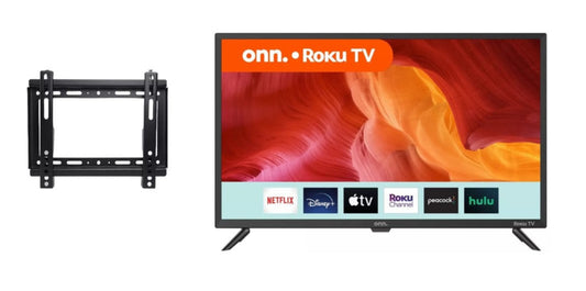 Pantalla Smart TV de 32" 720P HD Roku TV ONN + Soporte de TV Fijo Para Pantallas de 14 a 43"