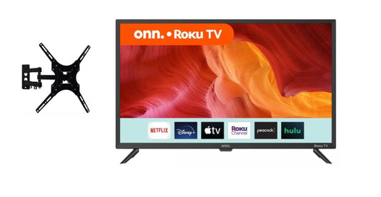 Pantalla Smart TV de 32" 720P HD Roku TV ONN + Soporte Con Brazo Articulado Para Pantallas De 14 A 55