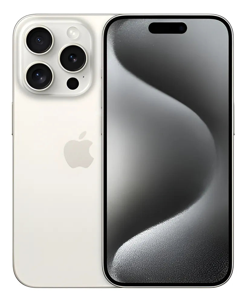 Celular reacondicionado Apple iPhone 15 Pro 128 GB Blanco Grado A e-sim + Audífonos inalámbricos
