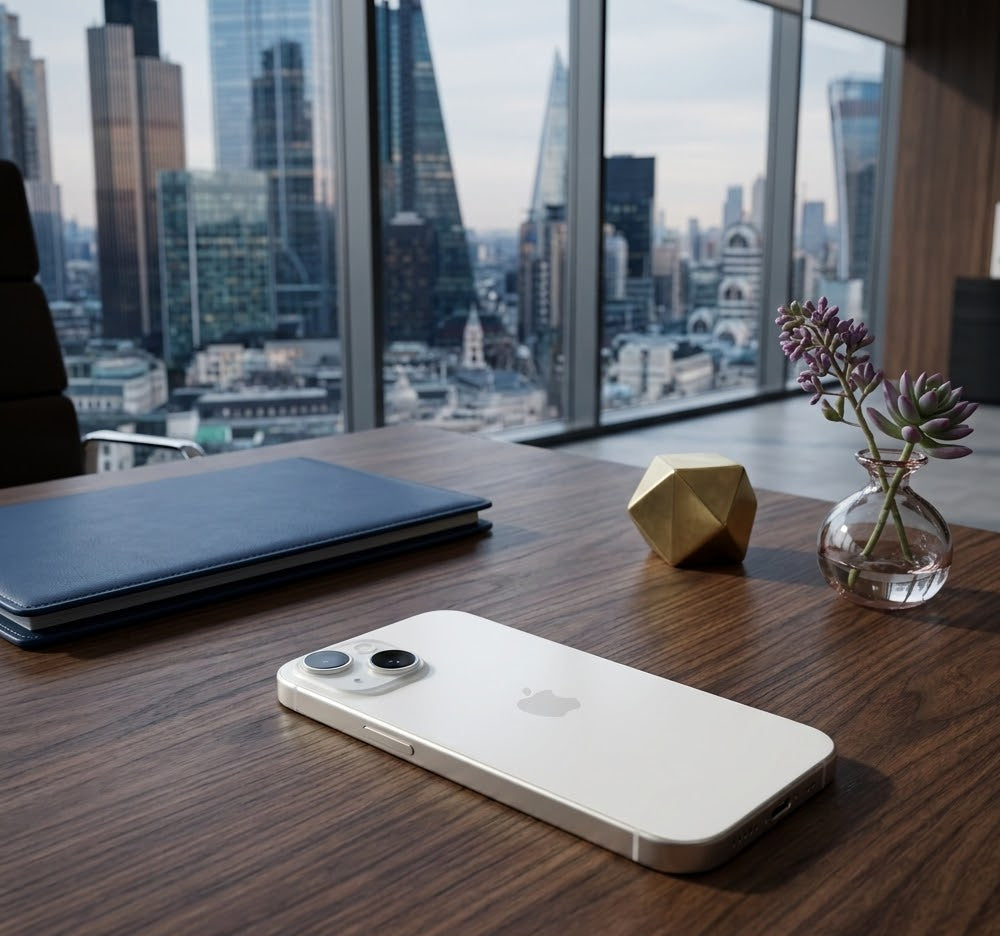 Celular reacondicionado Apple iPhone 15 Pro 128 GB Blanco Grado A e-sim + Audífonos inalámbricos