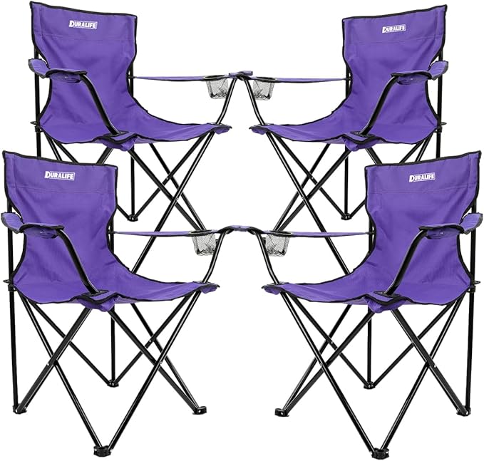 Sillas para Exteriores Camping Color Morado - Set de 4