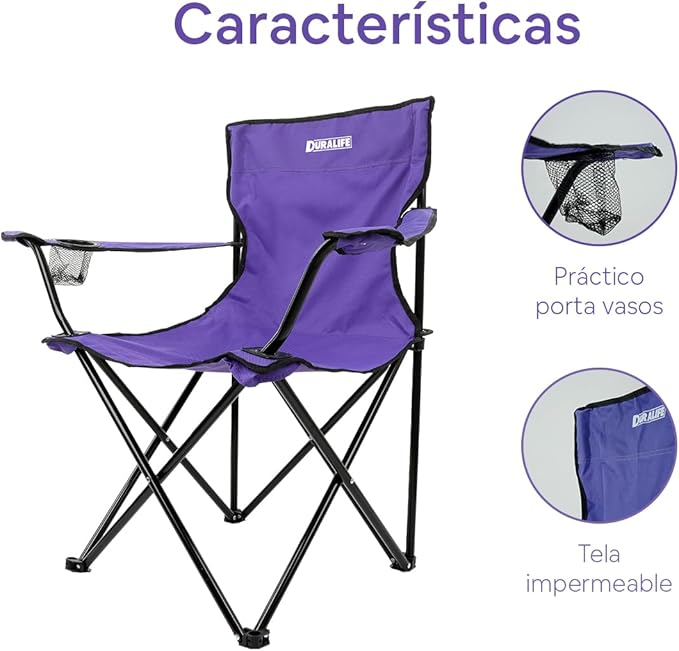Sillas para Exteriores Camping Color Morado - Set de 4