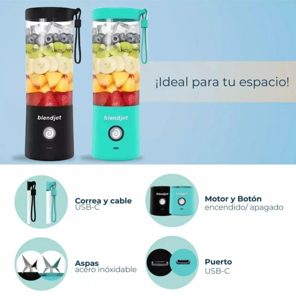 Licuadora Portátil BlendJet 2, 6 Cuchillas, IPX5, Recargable, paquete de 2