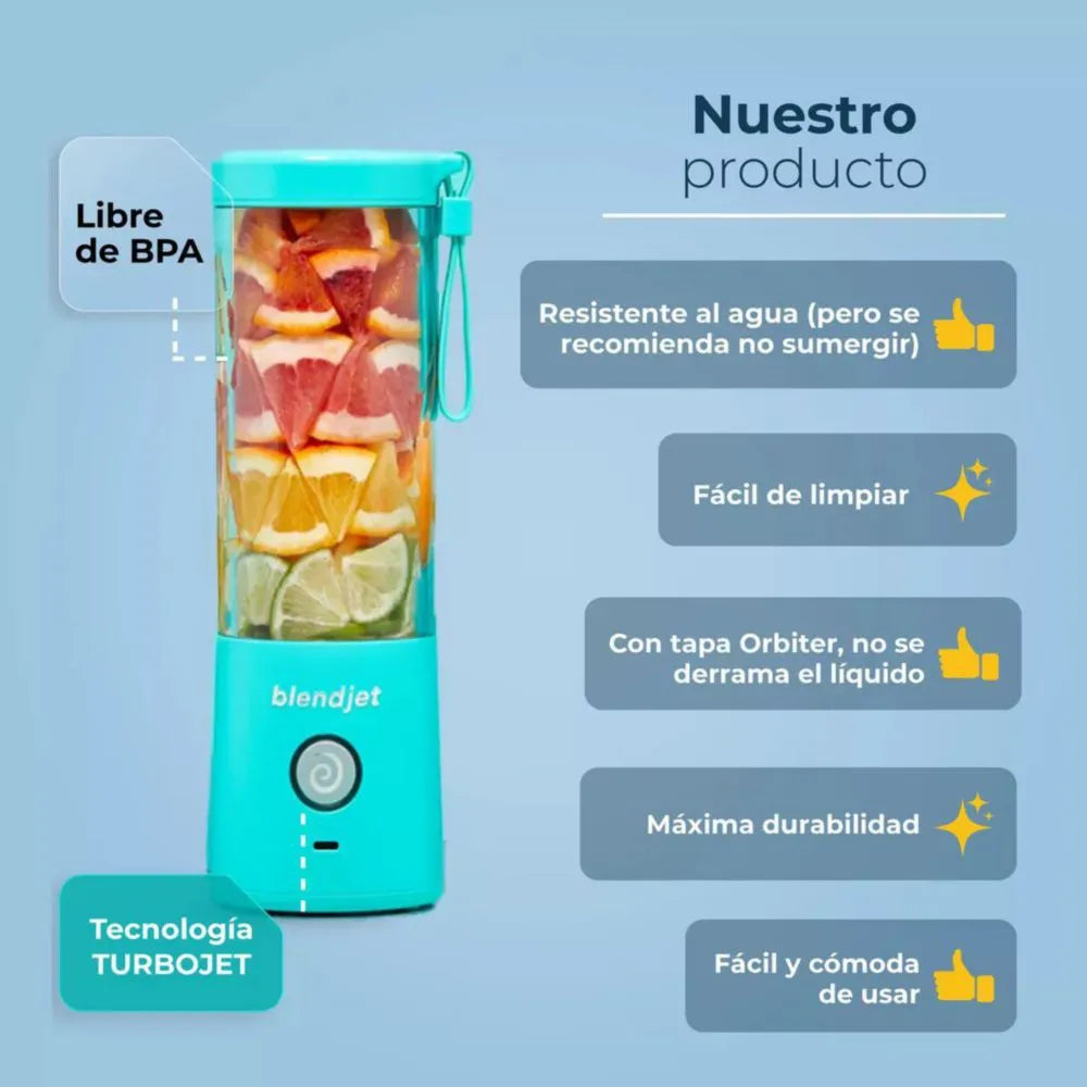 Licuadora Portátil BlendJet 2, 6 Cuchillas, IPX5, Recargable, paquete de 2